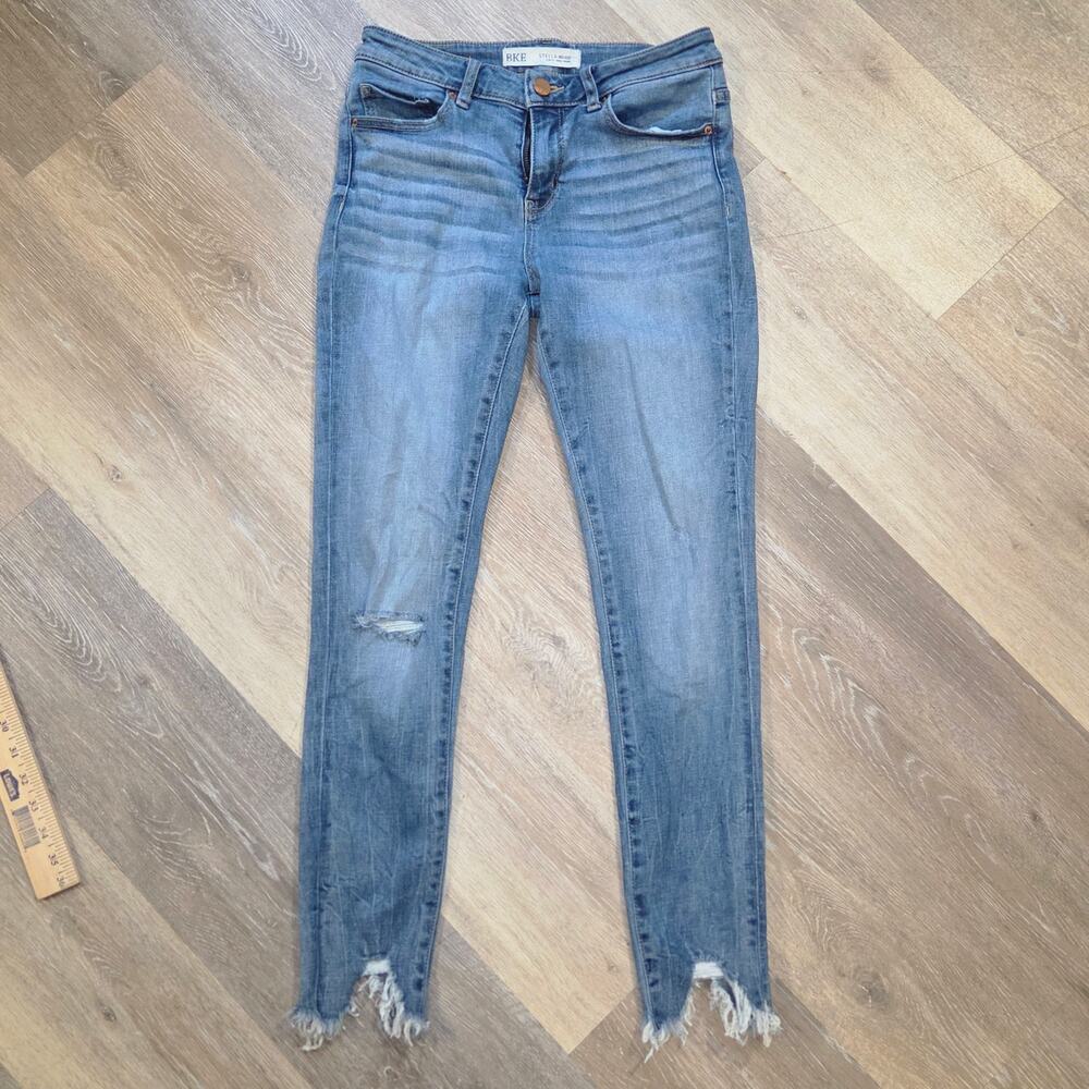 BKE Mid Rise Slim Fit Ankle Skinny Jeans Womens 27 Medium wash stretch denim